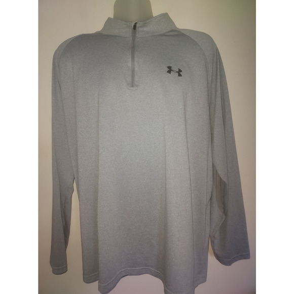 Under Armour Men's Shirt 2XL 1/4 Zip Pullover Long Sleeve HeatGear Tech Gray - Picture 1 of 5